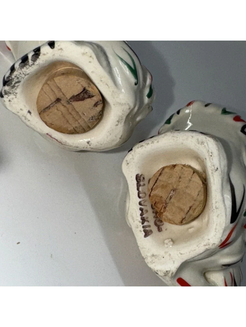 Vintage Rooster Hen Chicken Salt And Pepper Shakers Ceramic MADEIN SLOVAKIA USSR